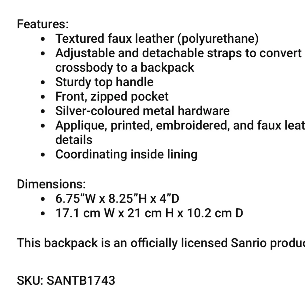 Loungefly Sanrio Pochacco Monochrome Cosplay Convertible mini Backpack New